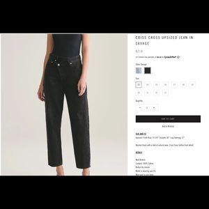 Agolde criss cross washed black, size 25, runs big